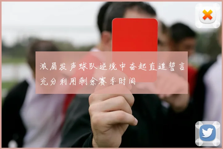 浓眉发声球队逆境中奋起直追誓言充分利用剩余赛季时间